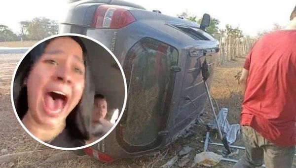 Grabaron su propio accidente automovilístico.