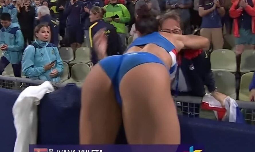 Se deja ver un poco de mas celebrando de manera emocionante esta atleta